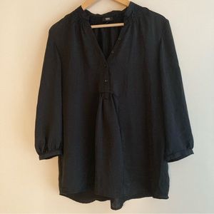 Mossimo Supply Co 3/4 Sleeve, Black Blouse XL
